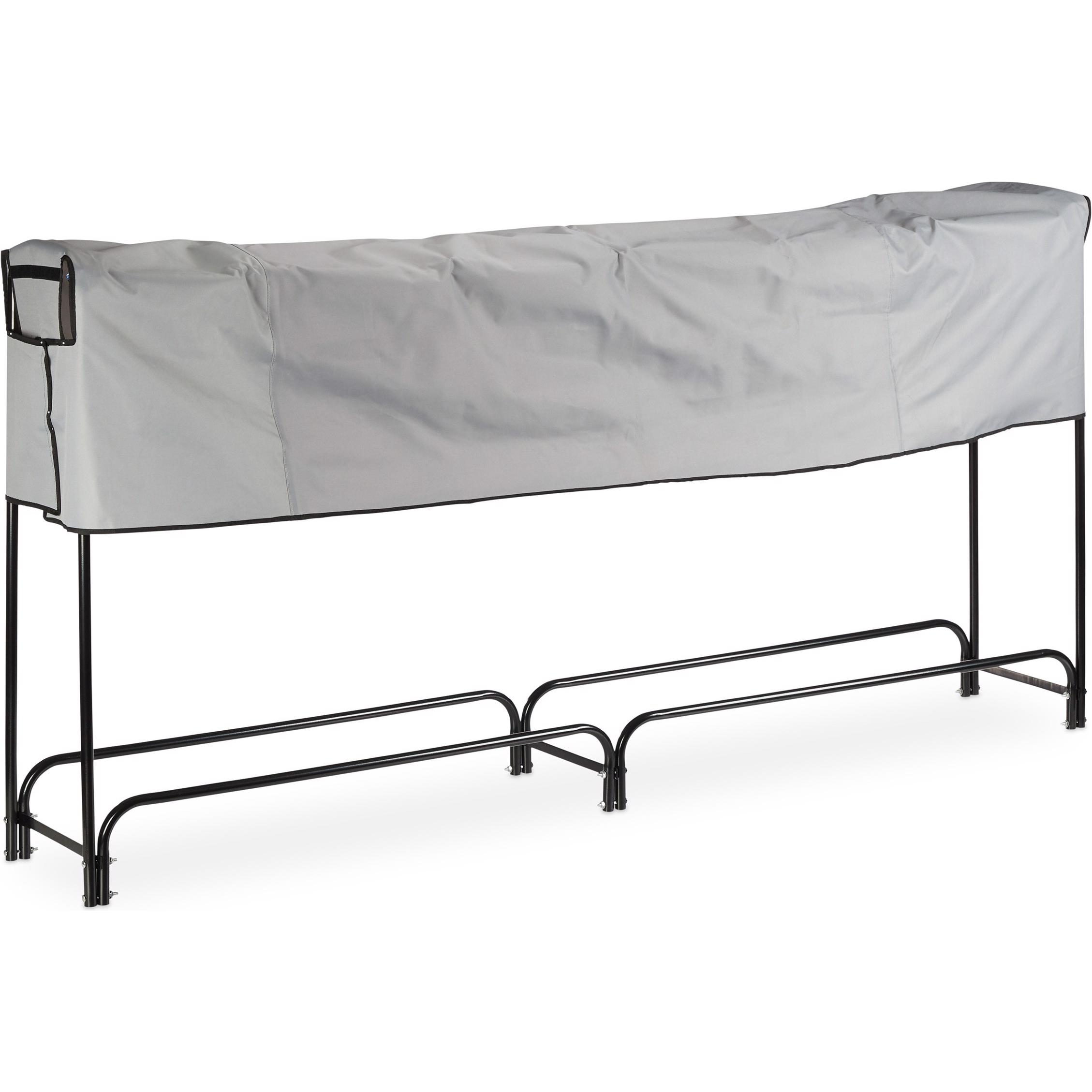 Relaxdays, Zubehör Kerzen + Kamin, Kaminholzregal (245 x 40 x 122 cm)