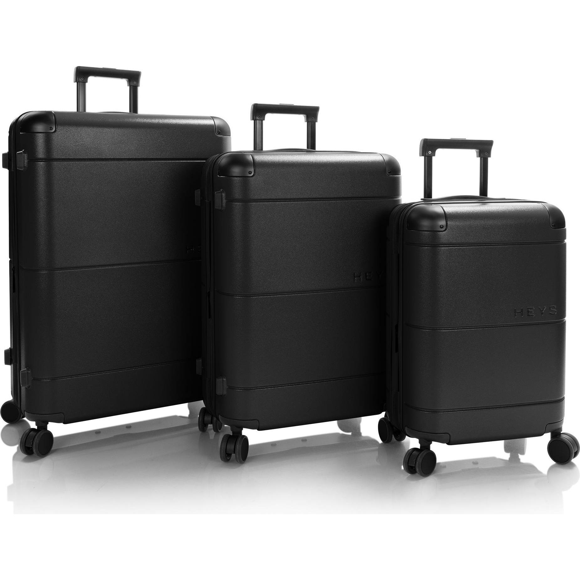 Heys, Koffer, Zen 4 Rollen Kofferset 3-teilig mit Dehnfalte, Schwarz, (50 l, XL (ab 115l))