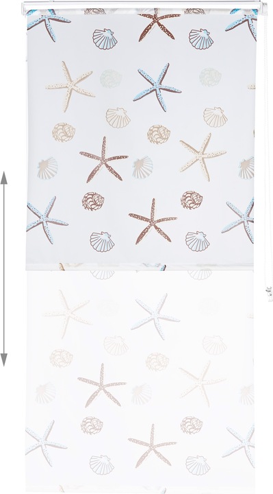 Actual product image Relaxdays Shower Curtain Roller Blind Ocean (100 x 5 x 240 cm)