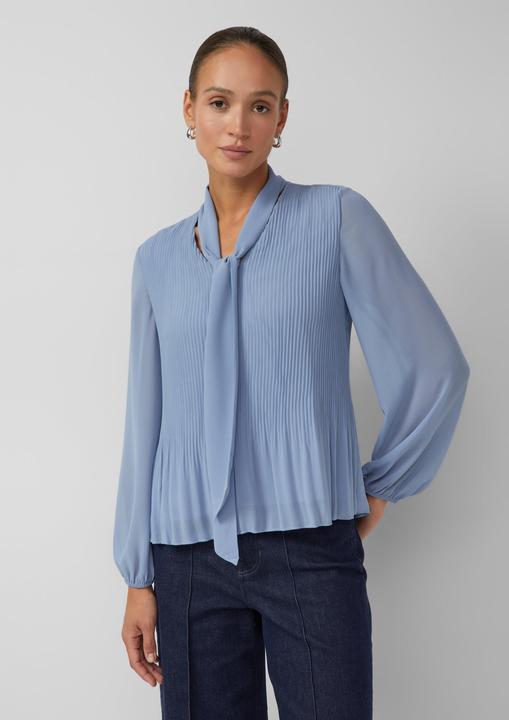 Immagine prodotto s.Oliver Bluse Plissierte Regular Fit Bluse mit Stehkragen und Bindeband (42)