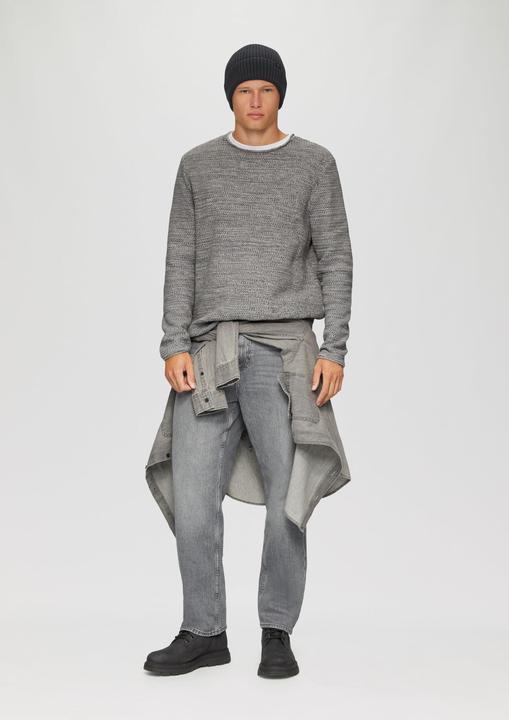 Produktbild s.Oliver Strickpullover Melierter Strickpullover mit Layering-Detail (S)