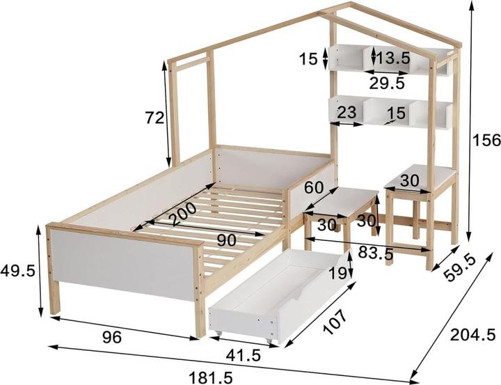 Produktbild Milkii Kinderbett (90 x 200 cm)
