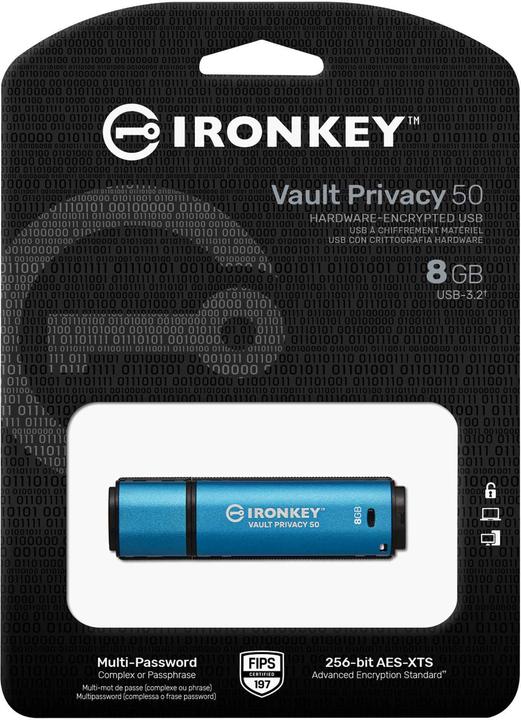 Immagine prodotto Kingston IronKey Vault Privacy 50 (8 GB, USB-A)