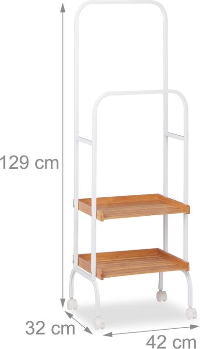 Immagine prodotto Relaxdays Servo Muto con Rotelle, in Bambù & Acrilico