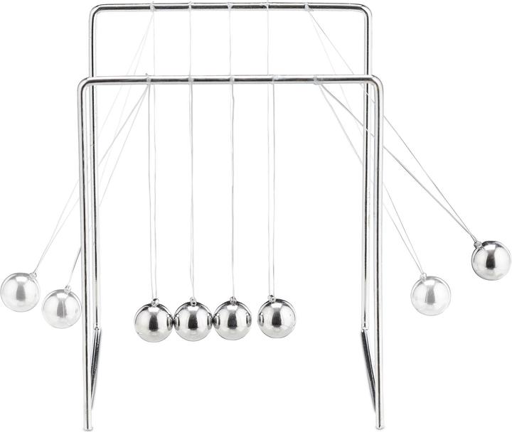 Actual product image Relaxdays Newton?s Cradle, Pendulum for Desk & Office (11 x 10.5 x 13.5 cm)