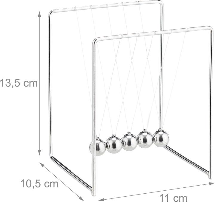 Actual product image Relaxdays Newton?s Cradle, Pendulum for Desk & Office (11 x 10.5 x 13.5 cm)