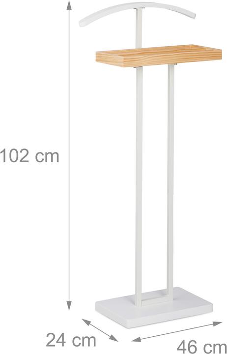 Actual product image Relaxdays Valet Stand, With Wooden Shelving