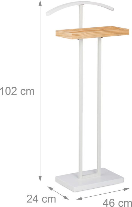 Image du produit Relaxdays Valet Stand, avec étagère en bois