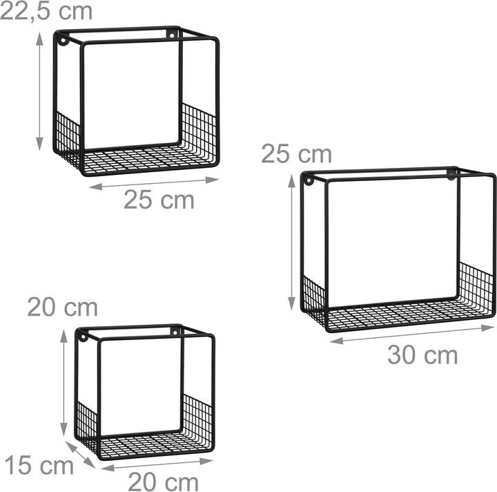 Immagine prodotto Relaxdays Mensole Cubo, Set 3 pz (30 x 15 x 25 cm)