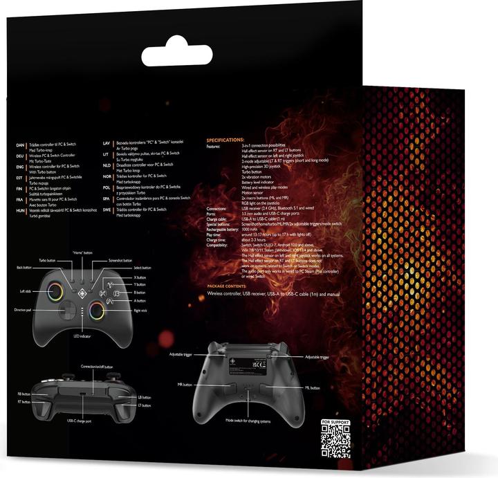 Image du produit Deltaco Gaming Contrôleur de jeu sans fil (Android, iOS, PC, Switch, Switch OLED)