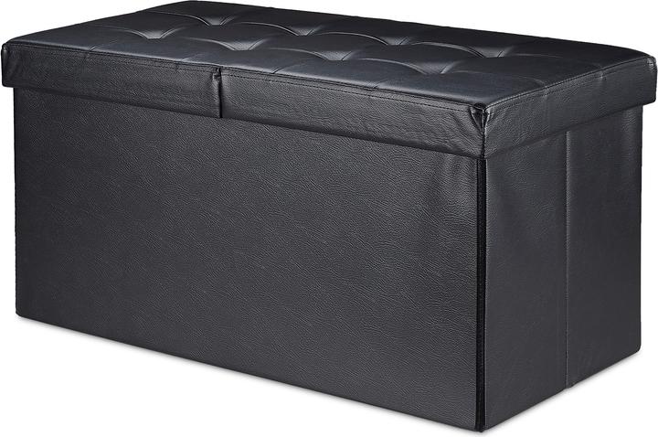 Actual product image Relaxdays Folding Storage Bench, Faux Leather (75 cm)