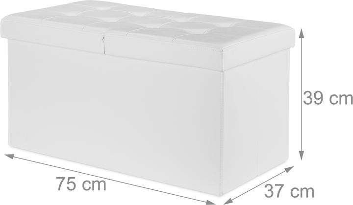Actual product image Relaxdays Folding Storage Bench, Faux Leather (75 cm)