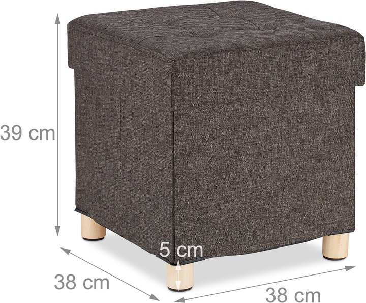 Immagine prodotto Relaxdays Sgabello con Contenitore, Imbottitura Morbida