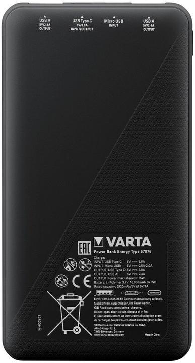Immagine prodotto Varta Energy (10000 mAh, 15 W, 37 Wh)