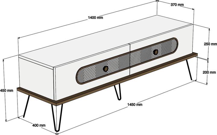Image du produit Hanah Home Milo (145 x 40 x 45 cm)