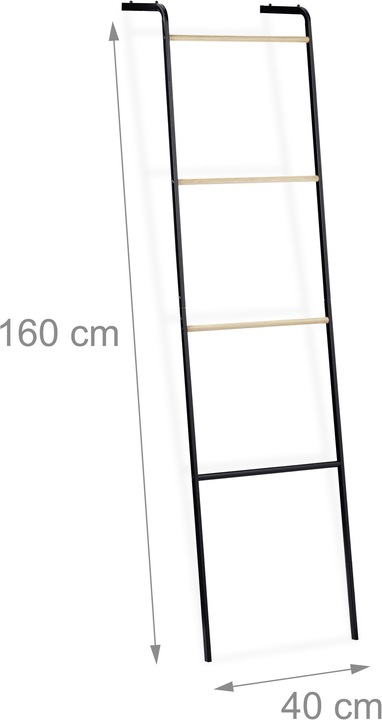Actual product image Relaxdays Towel Ladder Rack, 4 Rungs for Clothes