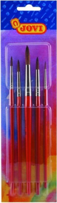 Produktbild Jovi Rosshaarpinsel-Set Nr. 0/4/6/8/12 VE=5 Stück Blister