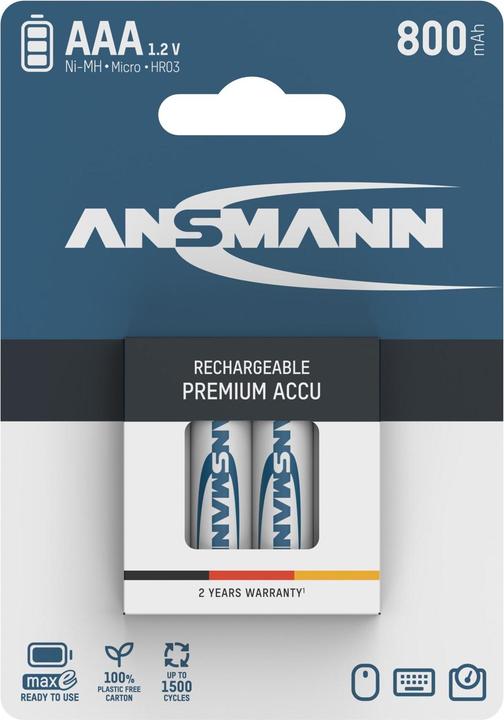 Image du produit Ansmann Maxe (4 pcs, AAA / LR03 / Micro / R03 / AM4 / MN2400 / KR03, 800 mAh)