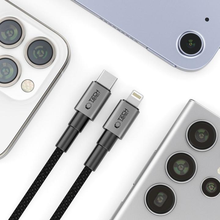 Image du produit Tech-Protect Ultraboost DNA USB-C / Lightning PD27W/3A cable 25 cm - gray (0.25 m, 27 W)