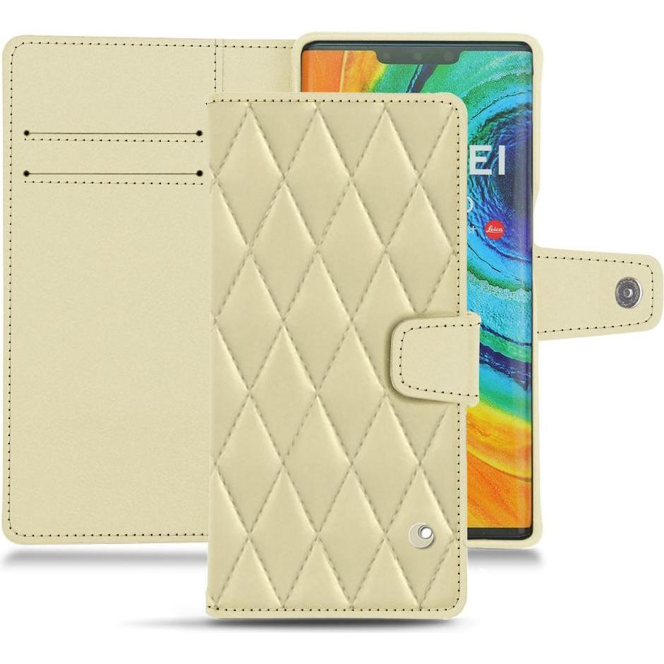 Noreve Lederschutzhülle Wallet (Huawei Mate 30 Pro), Smartphone Hülle, Beige