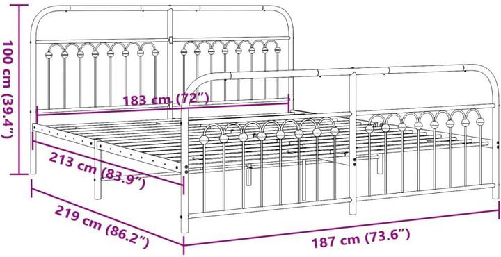 Image du produit vidaXL Bettgestell (183 x 213 cm)