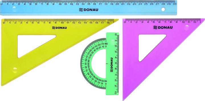 Image du produit Donau Kit de géométrie, grand, emballage suspendu, couleurs assorties (30 cm)