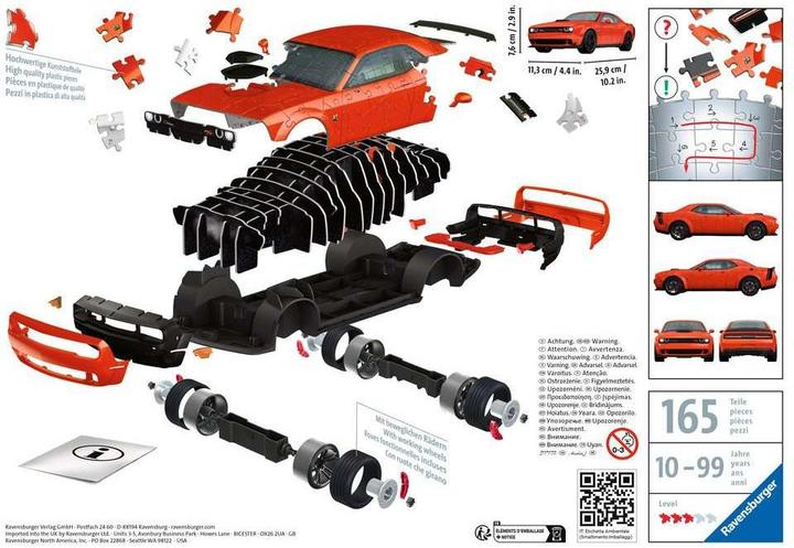 Productafbeelding Ravensburger RAV puzzel Dodge Challenger R/T Scat Pac 11284 (108 onderdelen)
