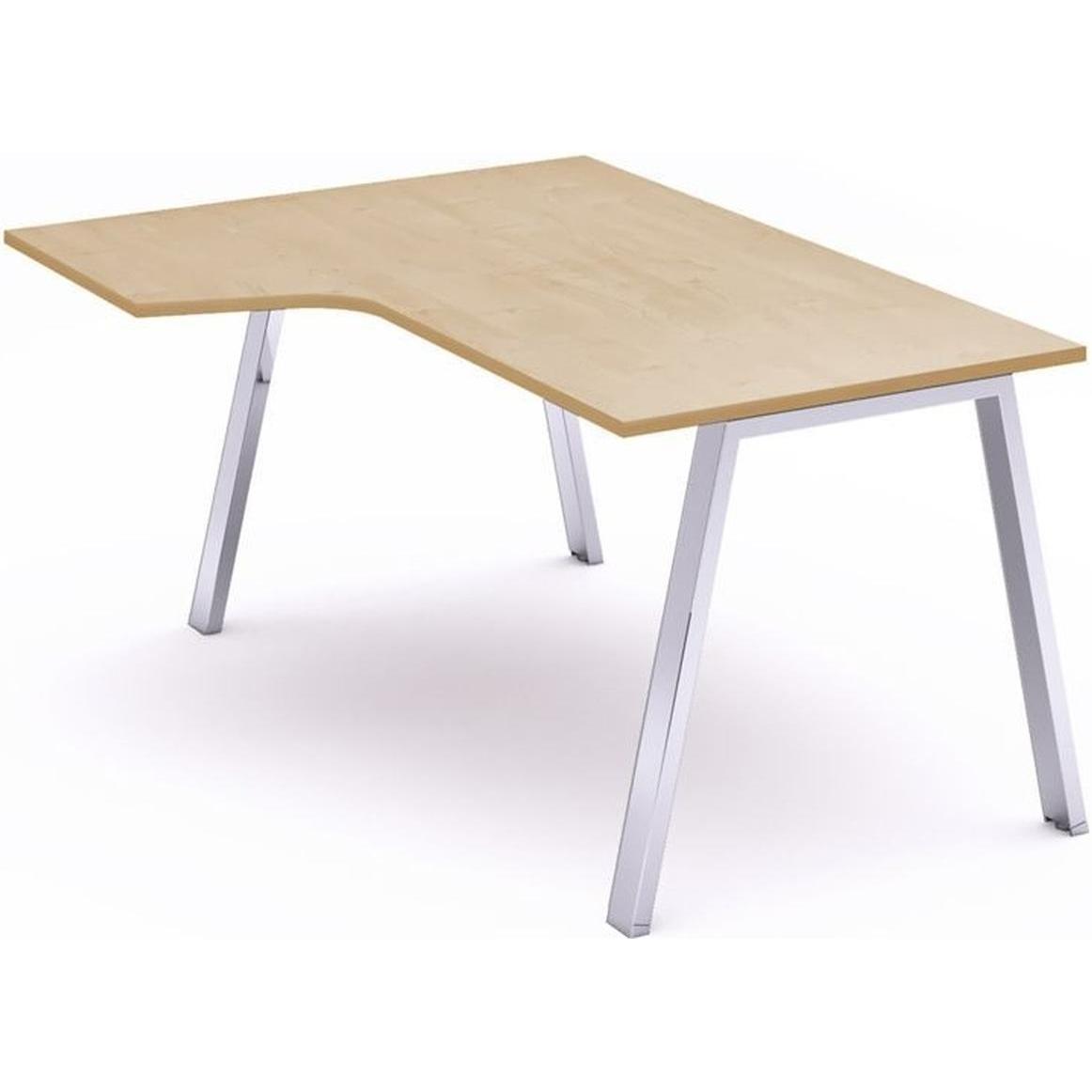 Rocada, Schreibtisch, Schreibtisch Blanca L-Form links BxTxH 180x120x73cm Gestell verchromt Platte Melamin buche
