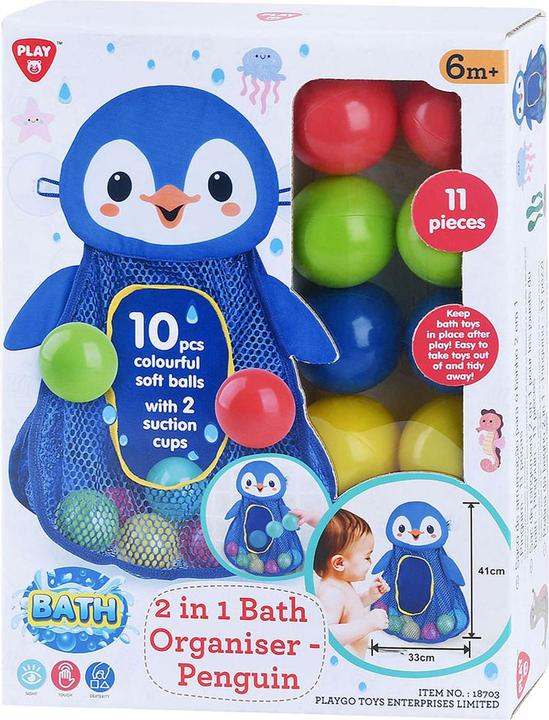 Produktbild Play Badespielzeug-Aufbewahrung Pinguin mit Bällen, 11-tlg.