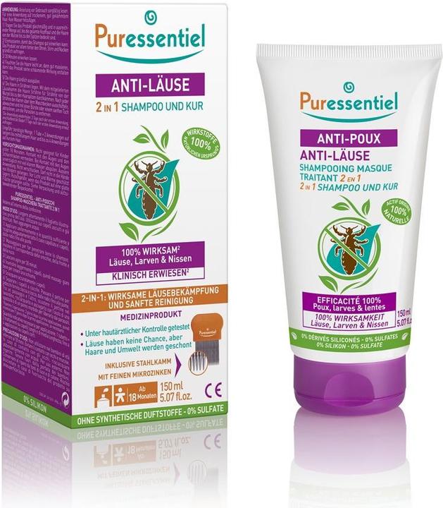 Immagine prodotto Puressentiel Maschera Shampoo Anti Pidocchi 2 in 1 +Pettine (150 ml, Shampoo per pidocchi)