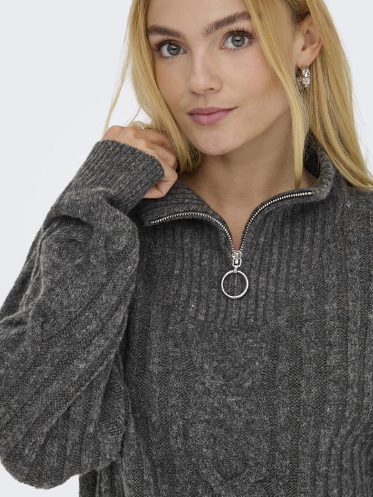 Produktbild JdY Reissverschluss-Zopfstrick- Strickpullover (XL)