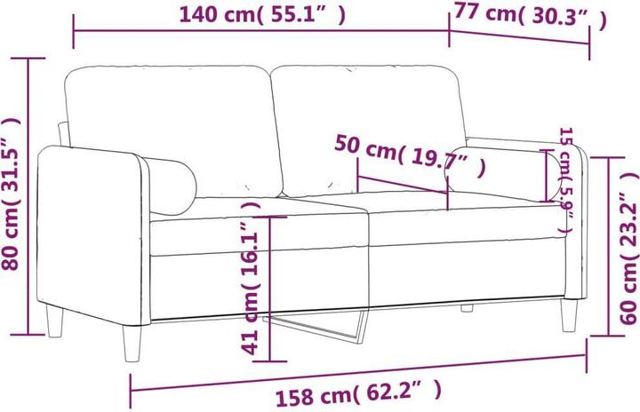 Actual product image vidaXL Cupid (2 person sofa)
