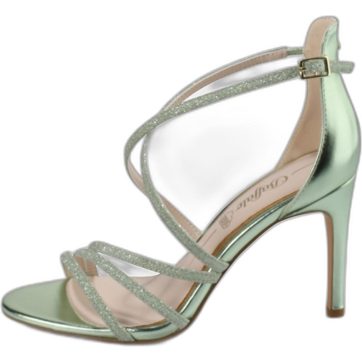Buffalo, Damen, Sandalen, sandalen mit glitzerabsatz aus veganem nappa damen makai 2, Grün, (37)