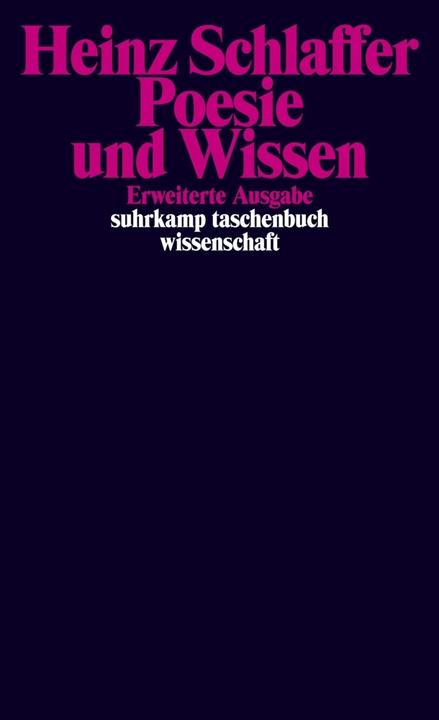 Produktbild Poesie und Wissen (Deutsch, Heinz Schlaffer, 2005)