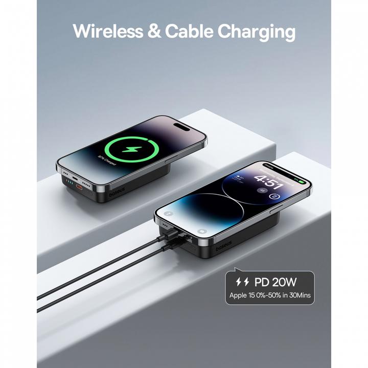 Produktbild Baseus Magnetic Mini Air Powerbank (10000 mAh, 20 W, 37 Wh)