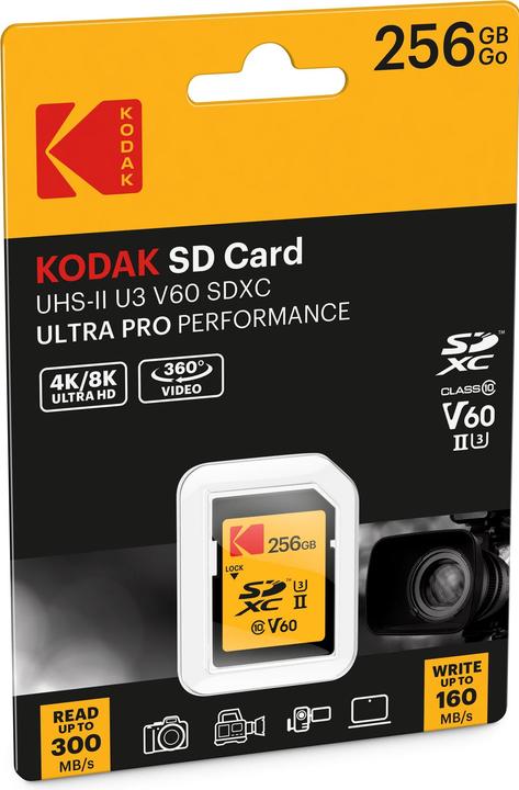 Produktbild Kodak SD 256GB UHS-II U3 V60 Ultra Pro (256 GB, SDXC, U3, UHS-II)