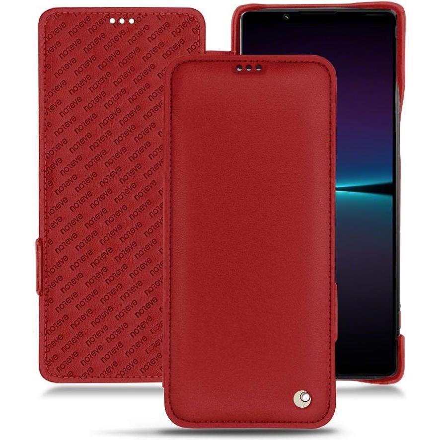 Noreve Lederschutzhülle horizontal (Sony Xperia 1 IV), Smartphone Hülle, Rot