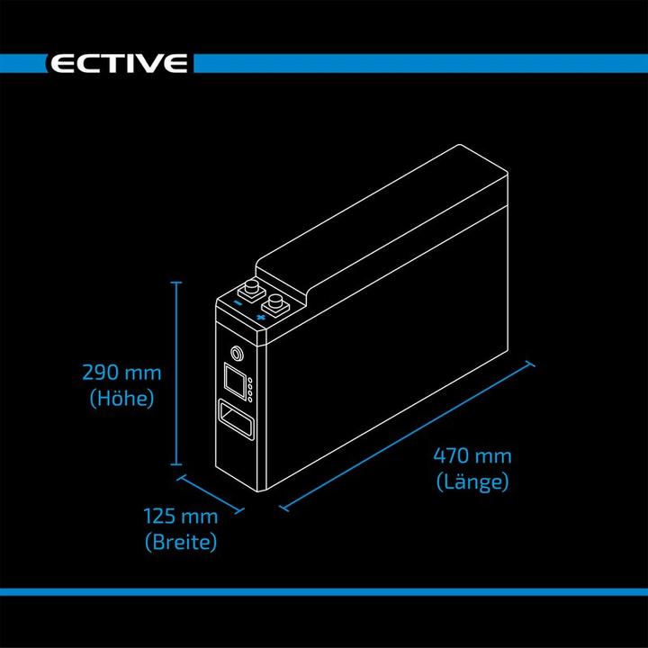 Image du produit Ective LC 120 SLIM BT 12V LiFePO4 Batterie d'alimentation au lithium 120Ah (12 V, 120 Ah)