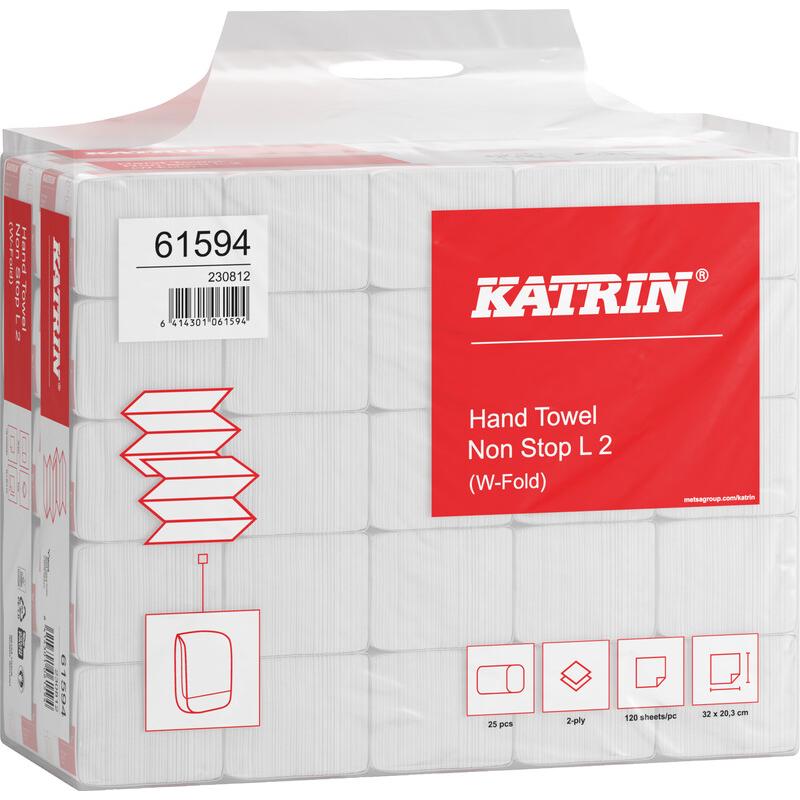 Thumbnail - Katrin Handtücher W-Fold Interfold Classic Non Stop L 2, Haushaltspapier, Weiss