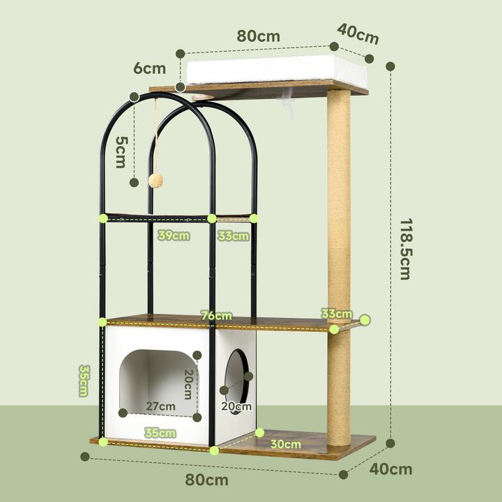 Actual product image PawHut Scratching post (118.50 cm, Rustic-brown+white)