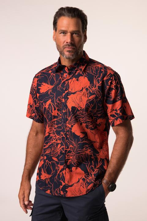 Actual product image JP1880 JP 1880 linen-blend shirt, short sleeve, Kent collar, all-over print, modern fit, up to 8 XL (XL)