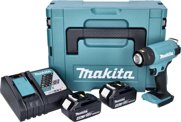 Image du produit Makita DHG 180 RMJ Pistolet à air chaud sans fil 18 V 550 °C + 2x batterie 4,0 Ah + chargeur + Makpac