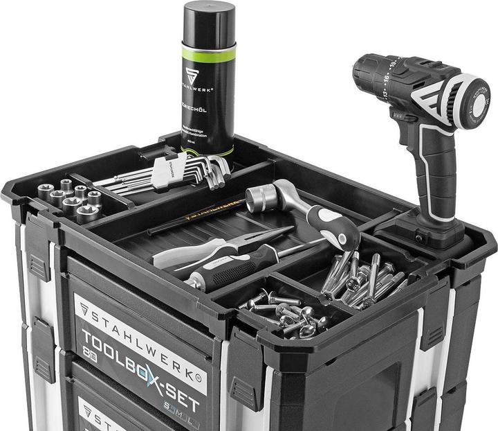 Immagine prodotto Stahlwerk Dimensioni della cassetta degli attrezzi M 443 x 310 x 151 mm Cassetta di sistema impilabile con (1 Pezzo)