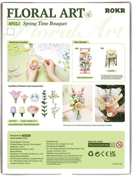 Actual product image Robotime Bausatz Spring Time Bouquet 165-teilig, Modell Art