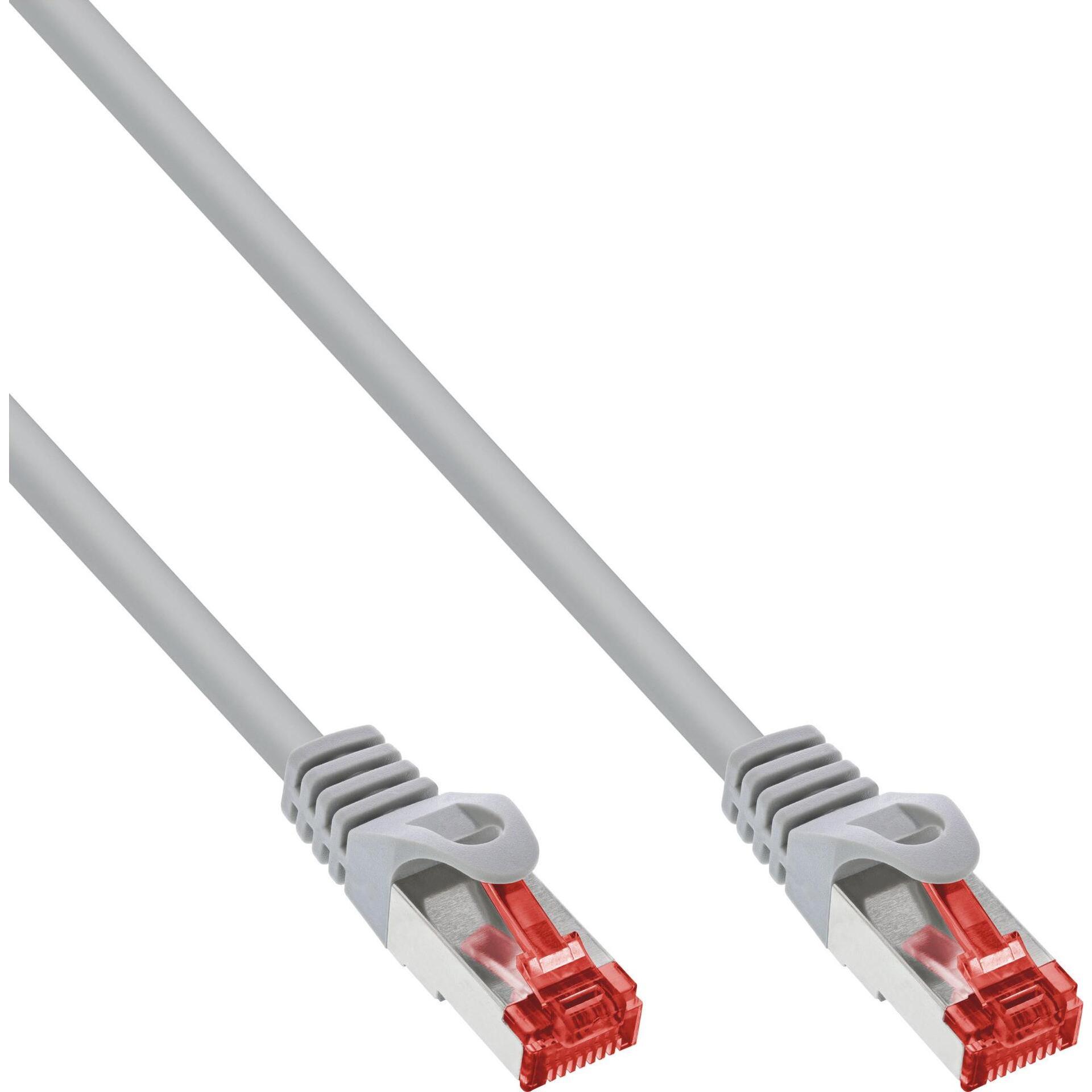 InLine Patchkabel S/FTP PiMf Cat.6 250MHz PVC Kupfer grau 0.425m (S/FTP, CAT6, 0.43 m), Netzwerkkabel