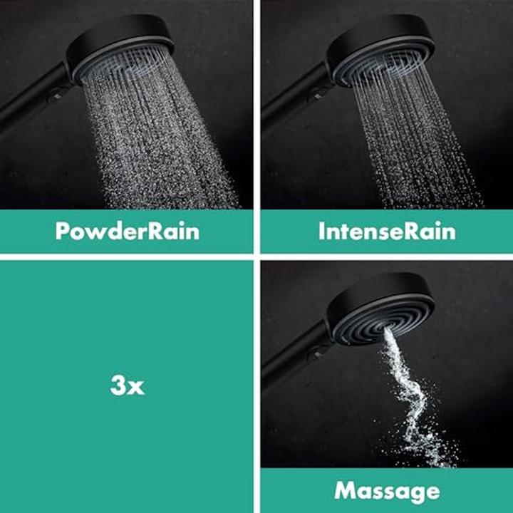 Produktbild hansgrohe pulsify select s - doucheset met thermostaat, 3 stralen, mat zwart (3 Strahlarten, 8.20 l/min)