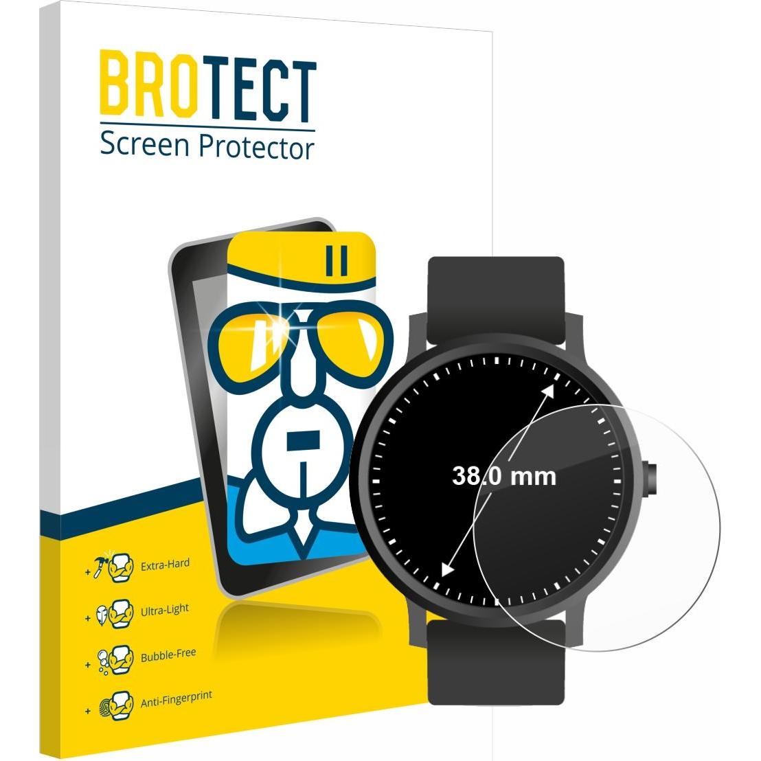 BROTECT Schutzglas Schutzfolie Glas Folie Displayschutz klar, Smartwatch Schutzfolie, Transparent