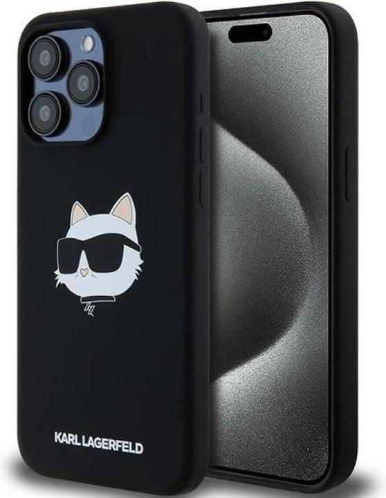 Produktbild Karl Lagerfeld KLHMP15LSCHPPLK iPhone 15 Pro 6.1" czarny/black hardcase Silicone Choupette Head MagS (Apple iPhone 15 Pro)