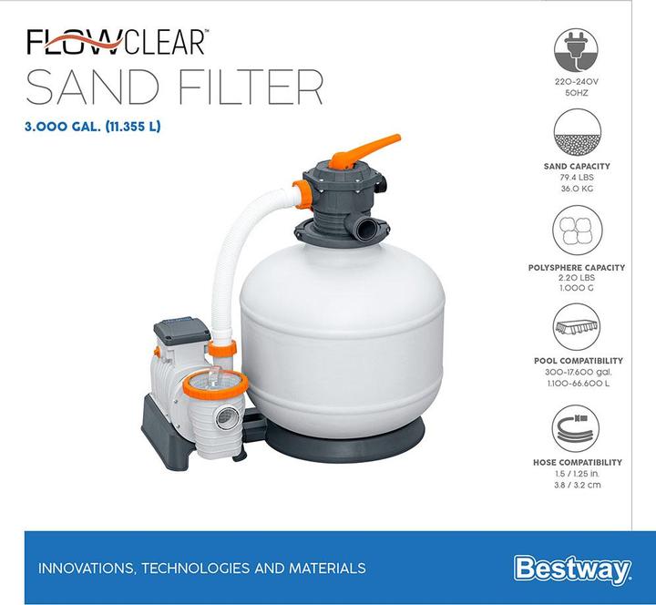 Produktbild Bestway Sandfilterpumpe 3000 Gallonen