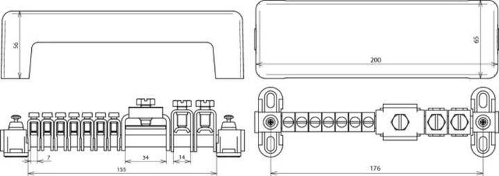 Actual product image Dehn SOEHNE Equipotential bonding rail 7x2.525 2x1695 010